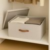 hausleben Organizer Leinen-Aufbewahrungsbox mit Griff (1 St), Faltschachtel mit Deckel - 54 x 40 x 25 cm Bild 3