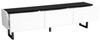 MODFU TV-Schrank Niedriger Schrank mit stabiler Eisenrahmen-Konstruktion (Packung, 1-St, Robust, geräumig und mit durchdachtem Streifendesign) In zeitlosem Hochglanz Schwarz-Weiß, Maße: 170 x 35 x 47 cm Bild 4