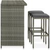 vidaXL 3-tlg. Bar Set Poly Rattan Grau [313472] Bild 3
