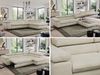 Mks Möbel 'Pedro L-Form' Ecksofa mit Schlaffunktion, verstellbaren Kopfstützen & Bettkasten, Beige, Velours, mit Topper, rechts Bild 2