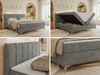 Doppelbett, Boxspringbett auf Metallbeinen, Bonell-Matrtazen und Topper, Polsterbett mit zwei Bettkästen, dekoratives Kopfteil - DRINEA - 160 x 200 cm - Grau Velours - H4 Bild 2