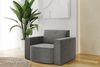 Sofa Set 2-teilig Sessel und Ecksofa PALMA XS Stoff Opera Steel Ottomane Rechts Bild 2