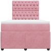 vidaXL Boxspringbett mit Matratze Rosa 120x200 cm Samt 3292321 Bild 4