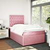 vidaXL Boxspringbett mit Matratze Rosa 120x200 cm Samt 3292321 Bild 3