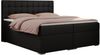 Boxspringbett, Doppelbett, Polsterbett mit Kopfstütze - CARMEN - 160x200cm - Schwarz Kunstleder - H3 Bild 3
