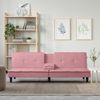vidaXL Schlafsofa mit Getränkehaltern Rosa Samt 351923 Bild 1