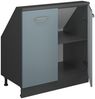 Küchenschrank für Dachschrägen R-Line Blau-Grau 80 cm mit 2 Türen Vicco Bild 4