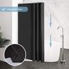 Schmaler Duschvorhang Schwarz Polyester Stoff 150x200 Wasserabweisend Bild 5
