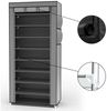 INTIRILIFE Faltschrank 170 x 58 x 28 cm in ASCH GRAU - mit Reißverschluss Stoffschrank Kleiderschrank Schuhregal mit 9 Ablagefächern - Camping Steckschrank Textil Garderobe Bild 3