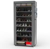 INTIRILIFE Faltschrank 170 x 58 x 28 cm in ASCH GRAU - mit Reißverschluss Stoffschrank Kleiderschrank Schuhregal mit 9 Ablagefächern - Camping Steckschrank Textil Garderobe Bild 4