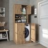 Roomart Badezimmer Waschmaschinenschrank - SERIE ATLANTIC-I- 70 cm breit, Waschmaschinenüberbau für Bad & Waschküche • Eiche Bild 2
