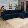 Bronx71 Ecksofa Denver Samt dunkelblau rechts Bild 5