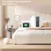 ADWOLT Polsterbett Doppelbett Stauraumbett mit USB+TYPE-C (Packung, 1-tlg, Jugendbett), 160x200 cm,Gepolstert,Schublade am Ende des Bettes,Plüschstoff-Beige Bild 3