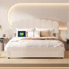 ADWOLT Polsterbett Doppelbett Stauraumbett mit USB+TYPE-C (Packung, 1-tlg, Jugendbett), 160x200 cm,Gepolstert,Schublade am Ende des Bettes,Plüschstoff-Beige Bild 2