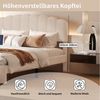 ADWOLT Polsterbett Doppelbett Stauraumbett mit USB+TYPE-C (Packung, 1-tlg, Jugendbett), 160x200 cm,Gepolstert,Schublade am Ende des Bettes,Plüschstoff-Beige Bild 4