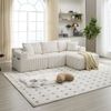 CorduroyModulares Sofa Set mit Chaiselongue & 2-Sitzer in Beige, weicher Cordbezug, 5 Kissen, Getränkehalter Bild 5