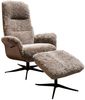 KAWOLA Relaxsessel SILVA Drehsessel Schaffell beige mit Hocker 106 x 86 x 77 cm Bild 3