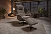 KAWOLA Relaxsessel SILVA Drehsessel Schaffell beige mit Hocker 106 x 86 x 77 cm Bild 4
