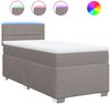 Boxspringbett mit Matratze, Stoff, Viereckige, grauer Fuß, Taupe, 90x190 cm, true Bild 2