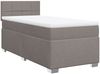 Boxspringbett mit Matratze, Stoff, Viereckige, grauer Fuß, Taupe, 90x190 cm, true Bild 3