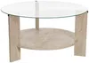 Vente-unique - SENIRA Couchtisch Holz, PlatteGlas Beige - B 75 cm x H 40 cm x L 75 cm Bild 2