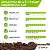 BRAST Gewächshaus Aluminium mit Fundament rostfrei 6mm Platten 490x250x205cm Silber - TÜV geprüft Bild 4