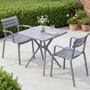 Gartenmöbel-Set NORA mit 2 Stühlen - 186x72x82cm, Kunststoff, Grau | Balkonset Gartenset Tisch mit Stühlen Bistroset Outdoor Bild 4