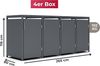 4er Mülltonnenbox für 240 l in Anthrazit - Premium Verkleidung Wetterfest & Korrosionsbeständig - Storage Cabinet Möbelschrank mit Gasdruckdämpfer Soft-Close Deckelseilzug Magnetverschluss Bild 3