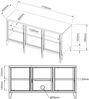 Fernsehtisch Kotka mit drei Schranktüren Stahl 58 x 113 x 40 cm [en. casa] Bild 2