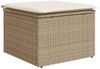 vidaXL Gartenhocker mit Kissen Beige 55x55x37 cm Poly Rattan 366057 Bild 2