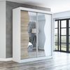 Schwebetürenschrank RIMA 2-türig Schrank 160 cm (mit Spiegel) Farbe: Weiß , sonoma Bild 2