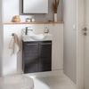 FACKELMANN SBC B.PERFEKT Waschbeckenunterschrank Gäste WC 55 cm breit, Anthrazit Holzoptik, 2 Türen Bild 2