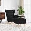 vidaXL Sessel mit Fußhocker Schwarz Stoff 3307991 Bild 3