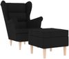 vidaXL Sessel mit Fußhocker Schwarz Stoff 3307991 Bild 2