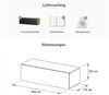 Planetmöbel Garderobenschrank Flur Möbel Garderobe 100 cm (ohne Spiegel) (Kompaktgarderobe mit Klappe als Stauraum, Hängeschrank 100 cm Gold Eiche / Anthrazit) Wandgarderobe (ohne Spiegel) Bild 3