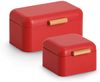 ZELLER 25418 Brotkasten, Metall/Bambus, rot, ca. 30,5 x 20 x 15 cm Bild 3