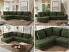 CALENO L-Form Ecksofa 317x225 cm, Massivholz-Rahmen & Wellenfedern, Sitzhöhe 51 cm, modernes Polstersofa rückenecht bezogen & freistehend - Dunkelgrün Schenille glatt - Links Seite Bild 2