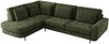 CALENO L-Form Ecksofa 317x225 cm, Massivholz-Rahmen & Wellenfedern, Sitzhöhe 51 cm, modernes Polstersofa rückenecht bezogen & freistehend - Dunkelgrün Schenille glatt - Links Seite Bild 5