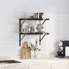 vidaXL Wandregale 2 Stk. 50x40 cm Schwarz Edelstahl 3214517 Bild 3