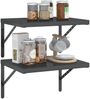 vidaXL Wandregale 2 Stk. 50x40 cm Schwarz Edelstahl 3214517 Bild 4