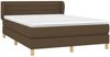 Doppelbett, Polsterbett mit Matratze Hellgrau 140x190 cm Stoff Dunkelbraun 140x200 cm Bild 3