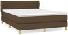 Doppelbett, Polsterbett mit Matratze Hellgrau 140x190 cm Stoff Dunkelbraun 140x200 cm Bild 2