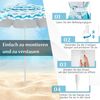 2er Set Strandstühle mit Schirm & Stranddecke Sonnenschirm mit Tragetasche 2 Klappstühle Blau Bild 5