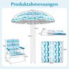 2er Set Strandstühle mit Schirm & Stranddecke Sonnenschirm mit Tragetasche 2 Klappstühle Blau Bild 2