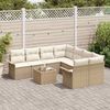 vidaXL Gartensofa-set mit Kissen 9 pcs Beige Poly-Rattan 3345301 Bild 3