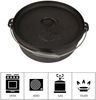 El Fuego Feuertopf Dutch Oven Set 5,50 L Schmortopf Grill Topf Gusseisen Bräter Bild 5