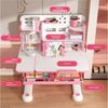 Rutaqian Kinderschreibtisch Kinder-Schreibtisch- und Stuhl-Set,Höhenverstellbar mit Sitzkorrektur (Multifunktionsschreibtisch mit Leseständer,Schublade,Rucksackhaken, 1-St, Ergonomischer Schreibtisch-Stuhl Set,Zonenförmig gestalteter Stauraum), Verstel... Bild 4