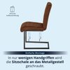 KHG 4er Set Esszimmerstühle Bezug aus Mikrofaser Braun | Freischwinger bis 110 kg - Küchenstuhl, Schwingstuhl, Polsterstuhl mit Schaumstofffüllung und Wellenfederung Bild 5