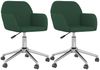 vidaXL Esszimmerstühle 2 Stk. Drehbar Dunkelgrün Stoff 3103091 Bild 2
