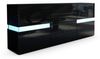 Vladon Sideboard Flow, Schwarz matt/Schwarz Hochglanz inkl. LED - Moderne Kommode mit Ambient Light Verglasung für Ihr Wohnbereich (177 x 75 x 39 cm) Bild 5